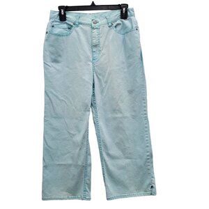 Chico's Women's Light Wash Blue Tinted‎ Cropped Denim Capri Jeans Pants Sz 1 / 8